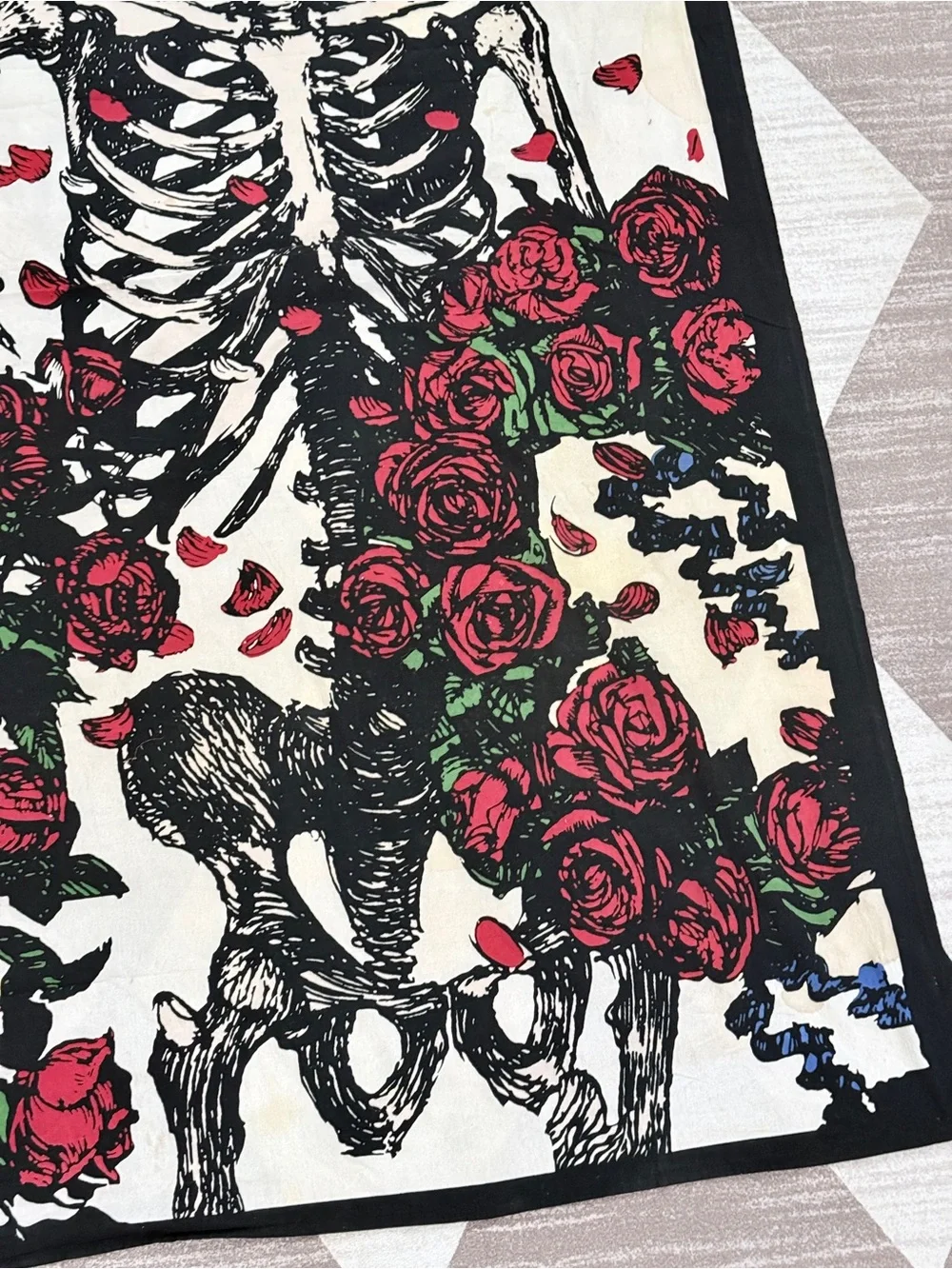 Sunshine Joy Grateful Dead Skulls & Roses Tapestry Banner